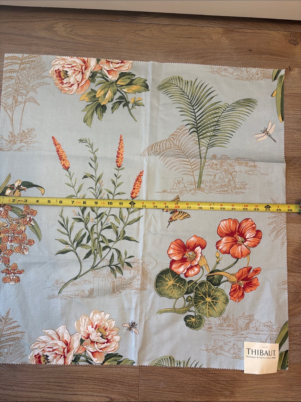 Thibaut Designer Fabric Sample 25" Square Cotton Sateen Like NEW - Picture 8 of 8